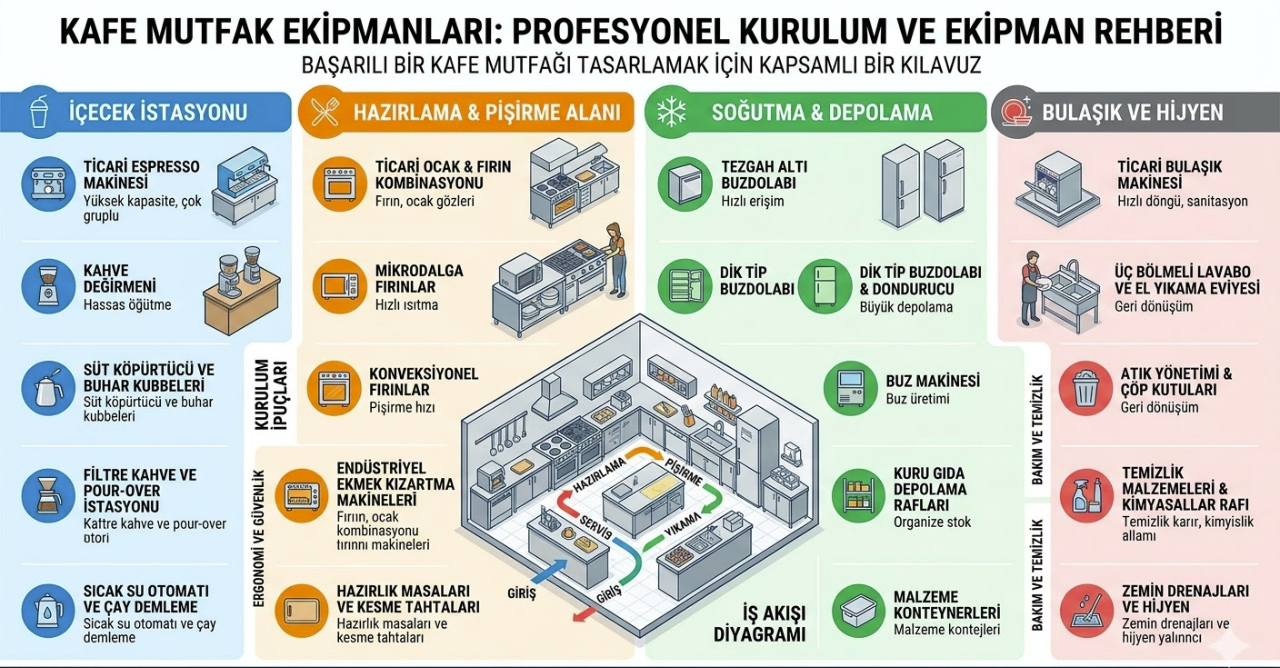 Kafe Mutfak Ekipmanları: Profesyonel Kurulum ve Ekipman Rehberi