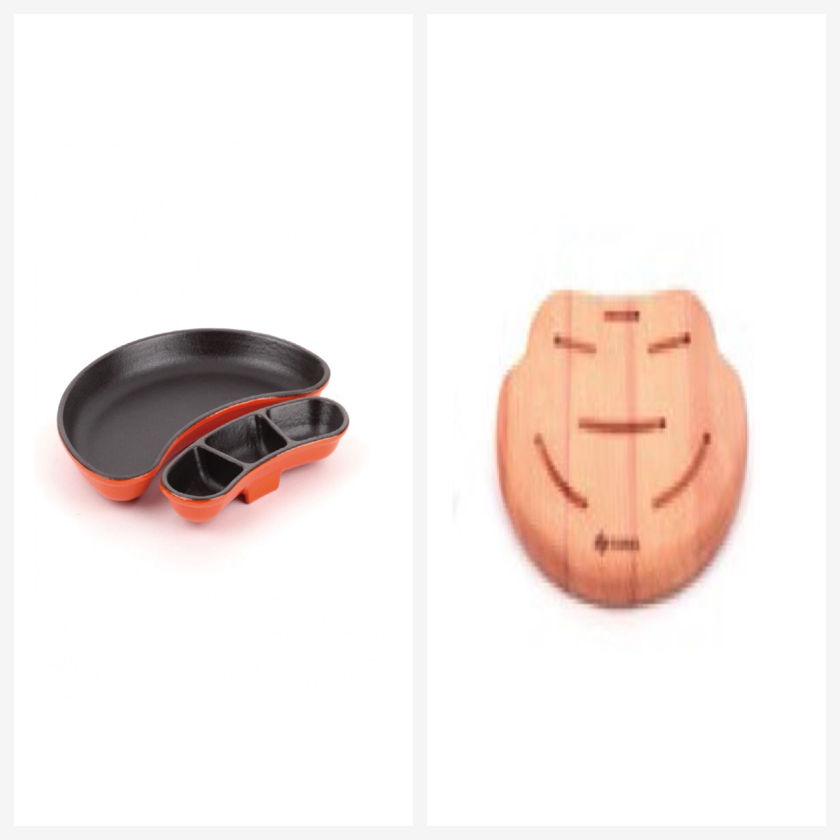 2 Li Böbrek Fajita Tavası Emayeli Mat Turuncu Ahşap Altlıklı 2 Li Böbrek Fajita Tavası Emayeli Mat Turuncu Ahşap Altlıklı