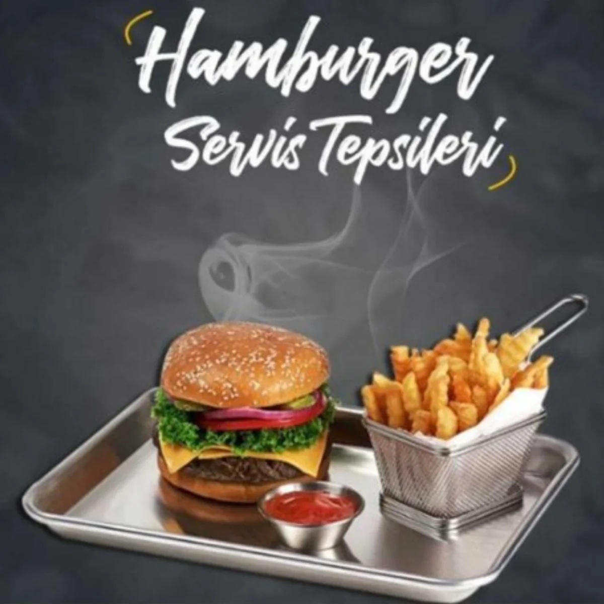 Alüminyum Hamburger Servis Tepsisi 24x33 cm