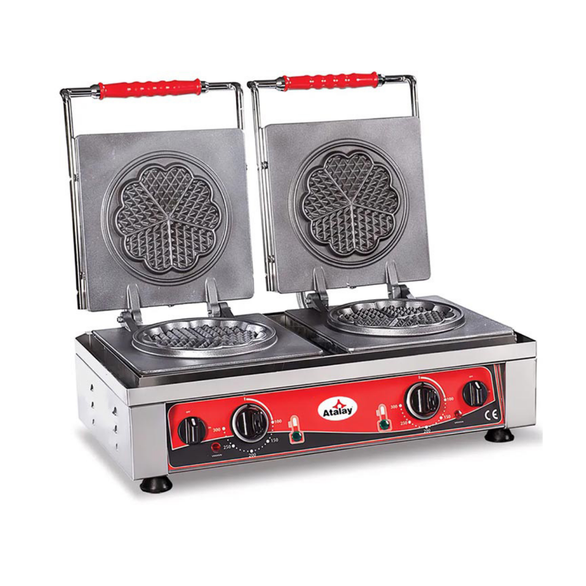 Atalay AWMC-2402 Çiftli Yonca (Çiçek) Waffle Makinesi – 600x320x300 mm