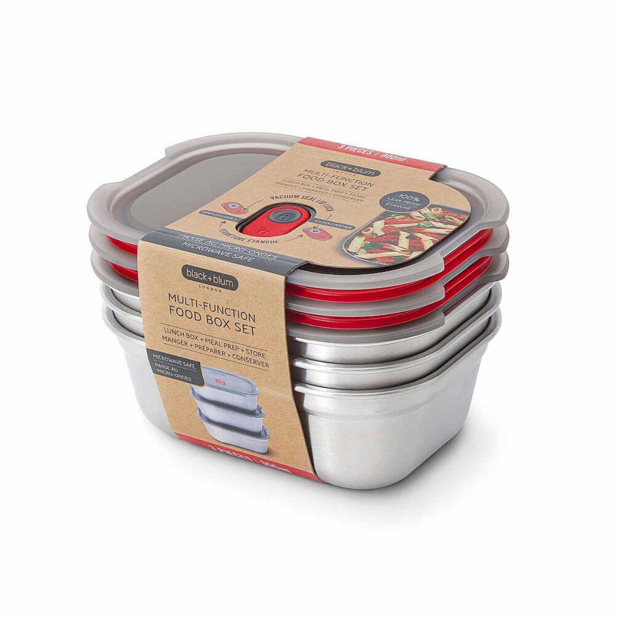 Black+Blum FBSS-BX-PACK2 Medium 3’lü Çelik Saklama Kabı Seti 3 × 900 Ml