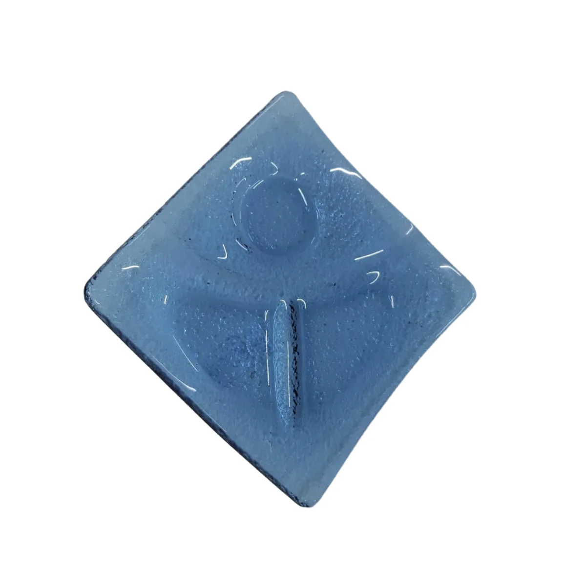 Blue Line Desen Cam Sunum Tabağı 16x16 cm H 2 cm Blue Line Desen Cam Sunum Tabağı 16x16 cm H 2 cm