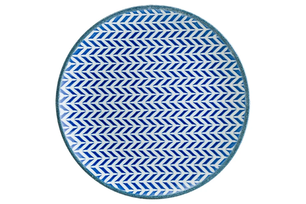Bonna Chevron Denim CHRDNGRM25DZ Gourmet 25 cm Düz Tabak