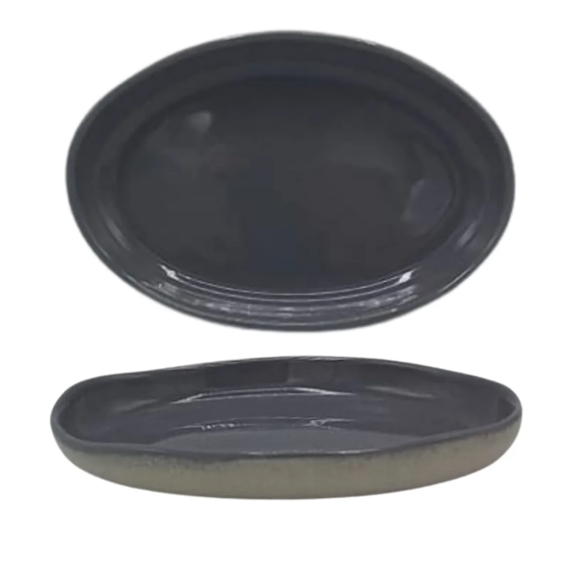 Bonna Gris Cras Oval Tabak 24*16 cm Bonna Gris Cras Oval Tabak 24*16 cm