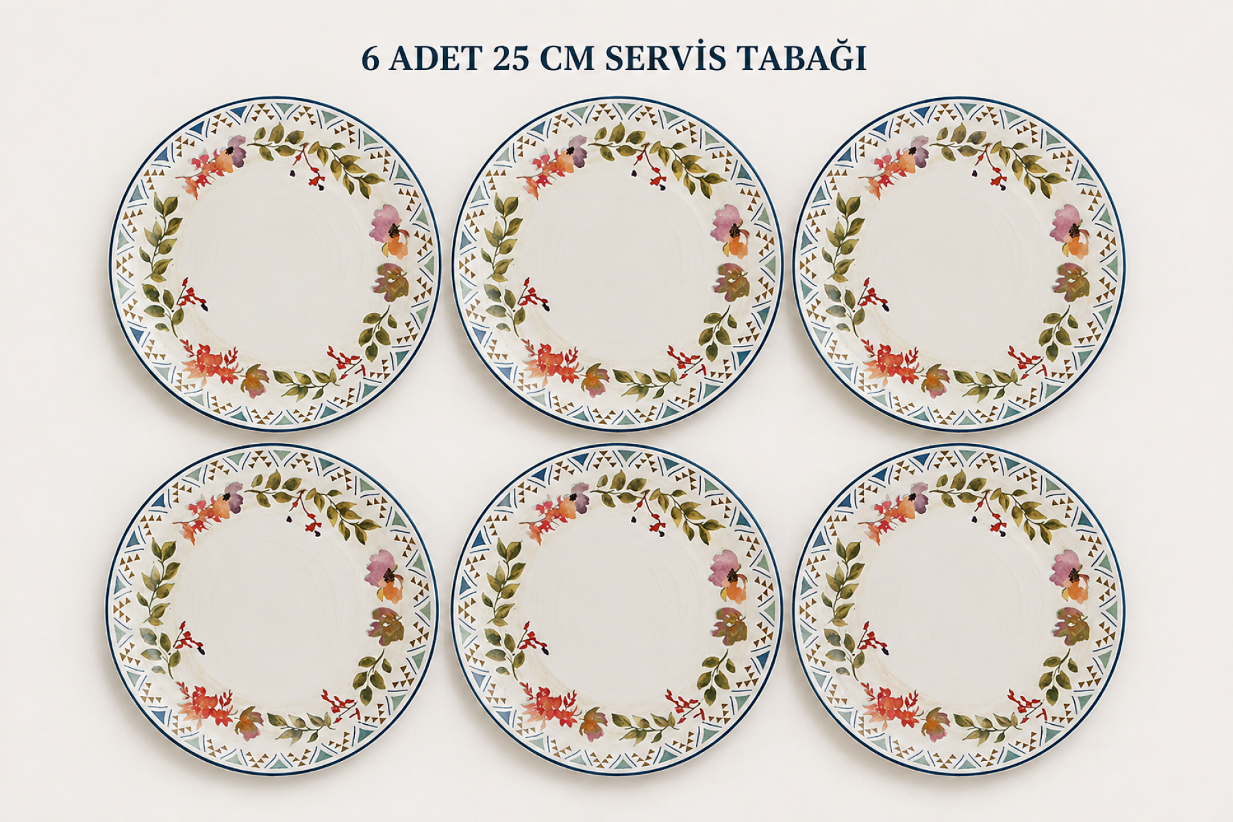Bonna Spring Gourmet Düz Tabak 25 Cm (6'lı)