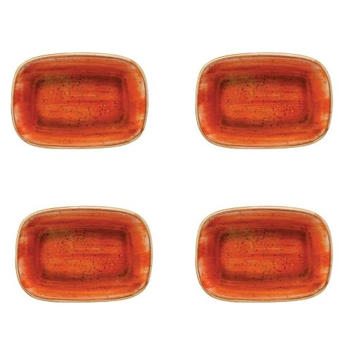 Bonna Terracota Gourmet 17 Cm Dikdörtgen Kayık 4lü