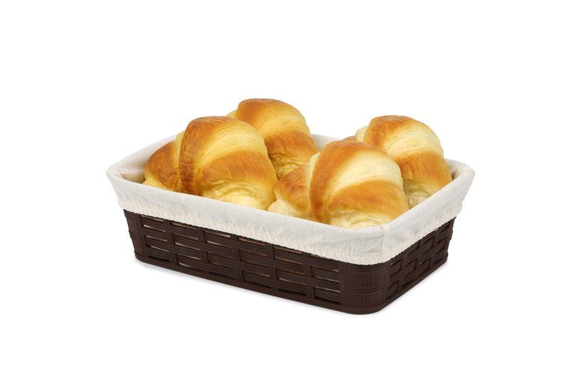 Bora Hasır Desenli Dikdörtgen 26*18 cm Ekmek Sepeti Bezli (BO668)