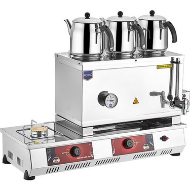 Remta Üç Demlikli Çay Kazanı Takımı , Gazlı + Elektrikli , 33 lt -CE Remta Üç Demlikli Çay Kazanı Takımı , Gazlı + Elektrikli , 33 lt -CE