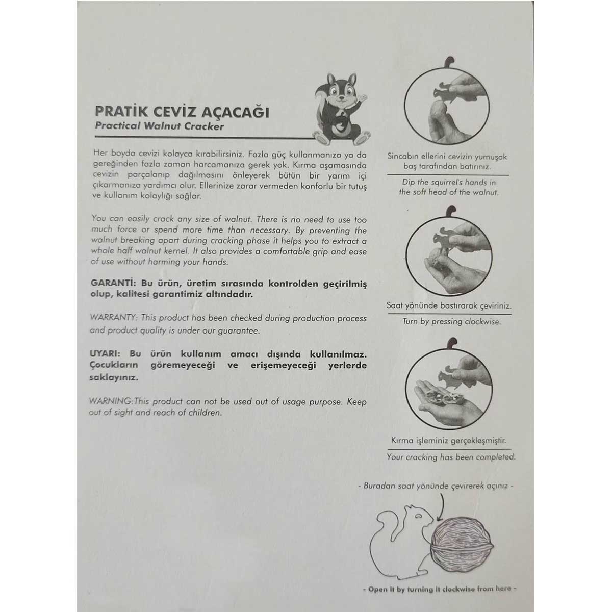 Cancan Çelik Pratik Ceviz Açacağı