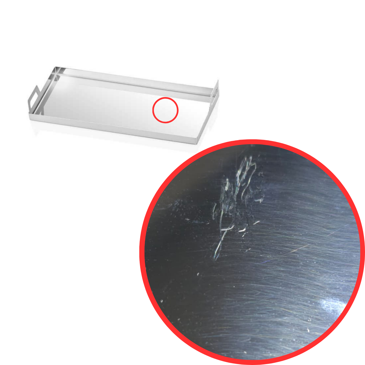 Çelik Dikdörtgen Sunum Tepsi 21 * 8,5 cm