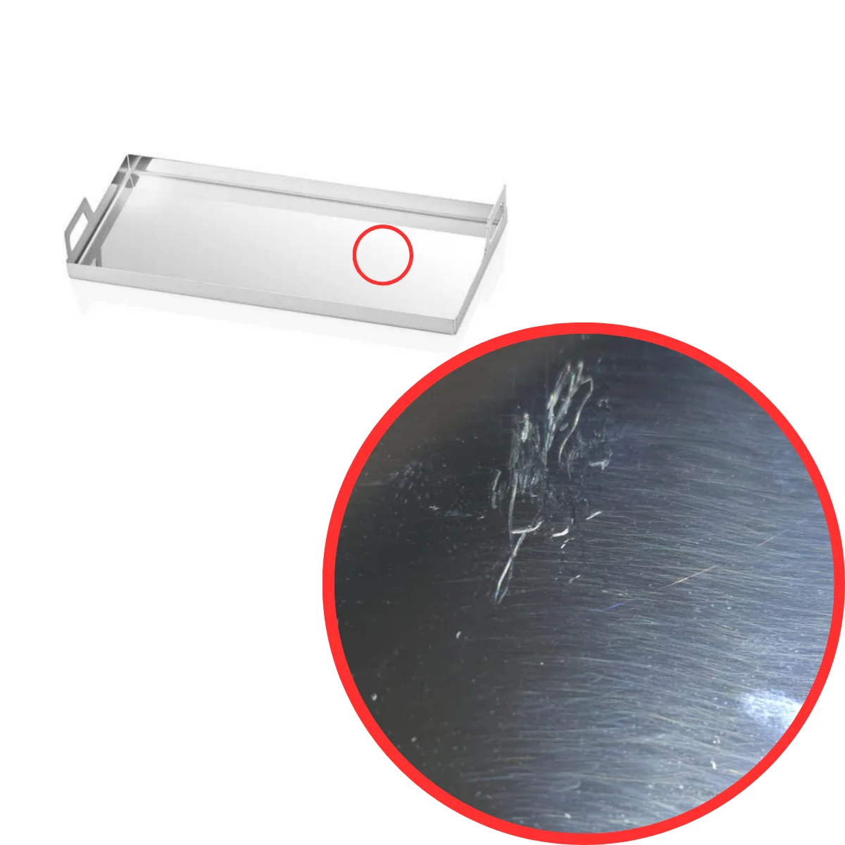 Çelik Dikdörtgen Sunum Tepsi 21 * 8,5 cm