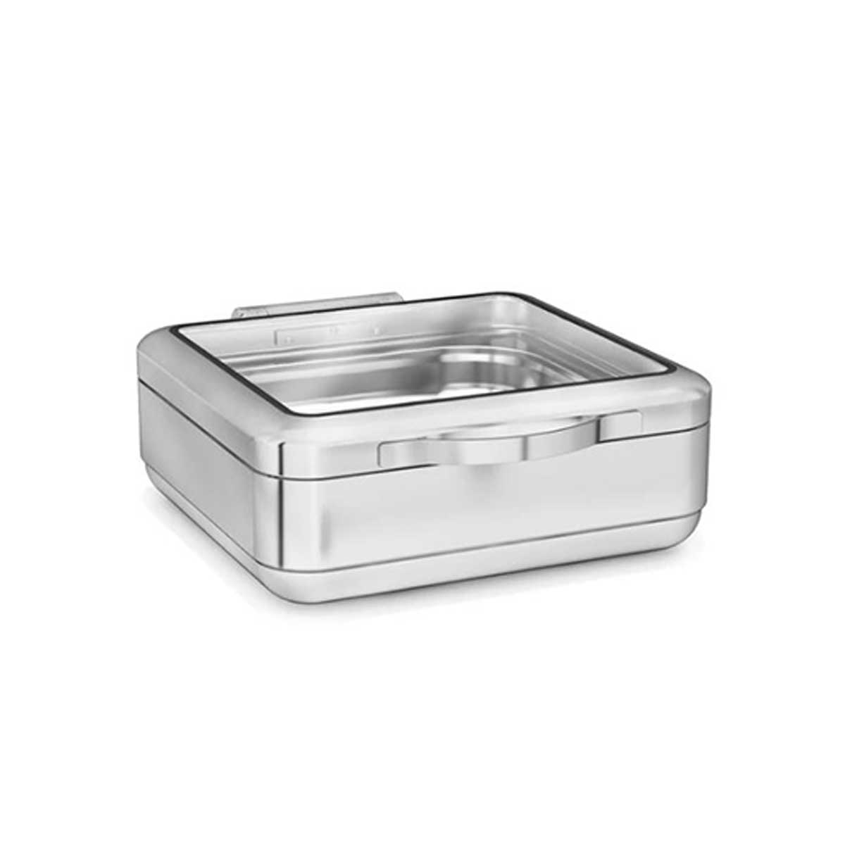 Güren Chafing Dish GN 2/3 Camlı Hidrolik Kapak (İndüksiyon Ocaklara Uygundur)