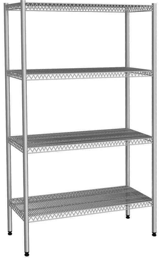 Empero Dört Katlı Tel Raf Inox 304 , 46*183*180 cm (EMP.T.3.46183-18-4)