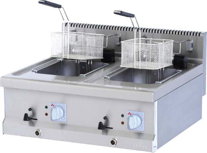 Atalay Elektrikli Setüstü İkili Fritöz  80*70*30 9 litre X 2 (AEF-870)