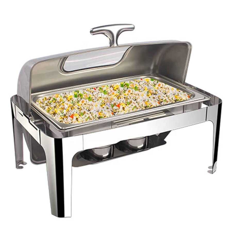 Epinox Chafing Dish Yakıtlı Roll Top Cam Kapaklı 9 L ( CDR-9C )