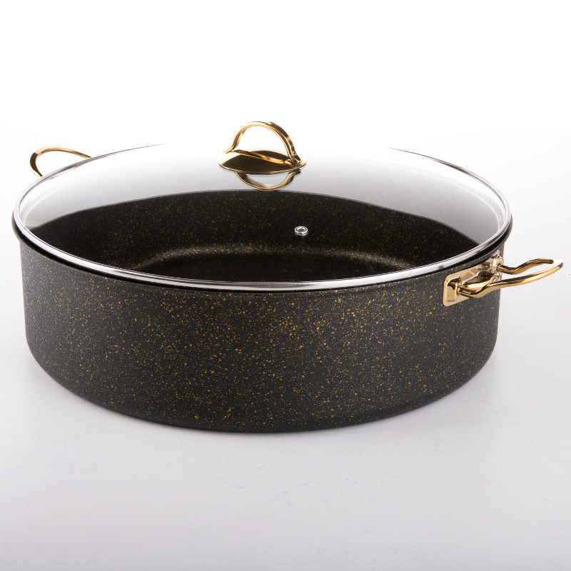 Evren Evren 40 Cm Gold Stone Maksi Basık Tencere 12,5 Lt