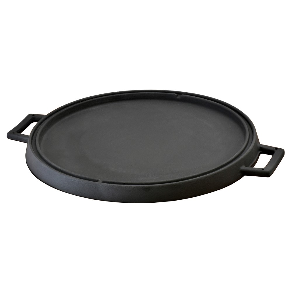 Lava Döküm Yuvarlak Griddle, Çift Taraflı, Metal Kulplu. Çap(Ø)34cm. ( LV ECO GT 34 T25 ) Siyah