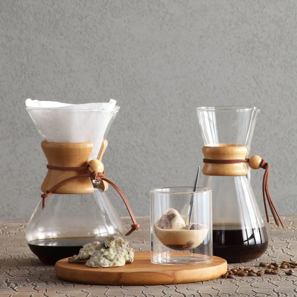Glory Cam - Chemex - Kahve Demleme Aparatı Ahşaplı 850  ml