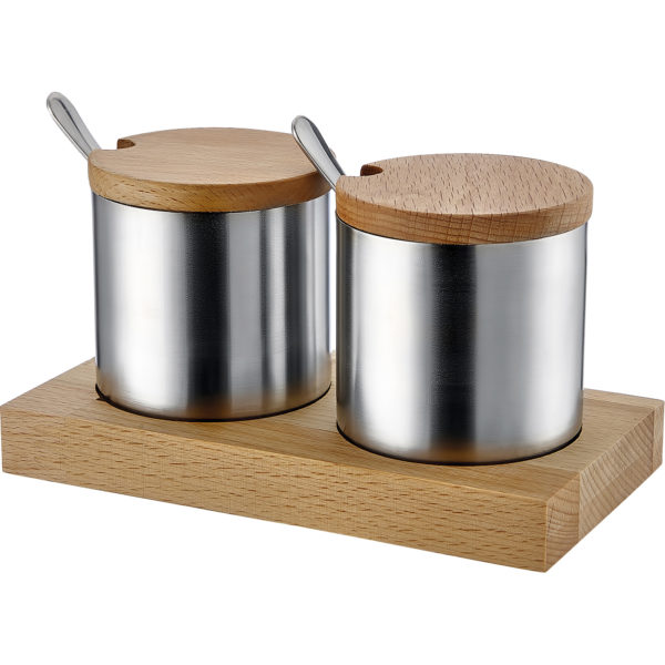 Groovy Ahşap Standlı Yuvarlak 2'li Baharatlık ( GRV-41 ) Groovy Ahşap Standlı Yuvarlak 2'li Baharatlık ( GRV-41 )