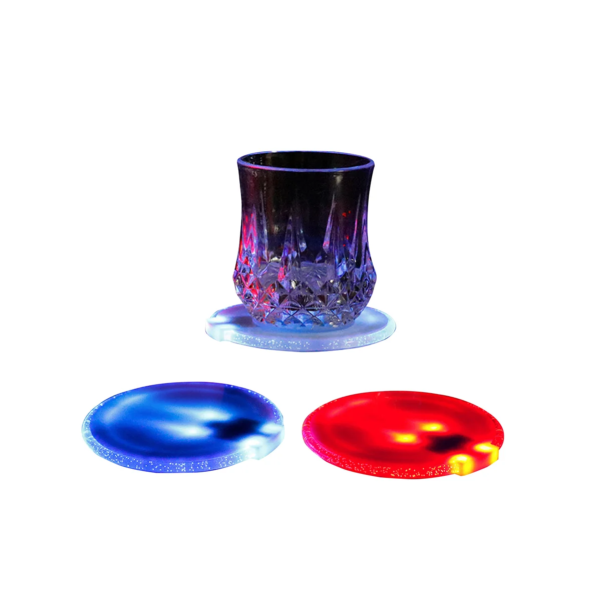 Groovy Led Işıklı Bardak Altlığı 10*10 cm Groovy Led Işıklı Bardak Altlığı 10*10 cm