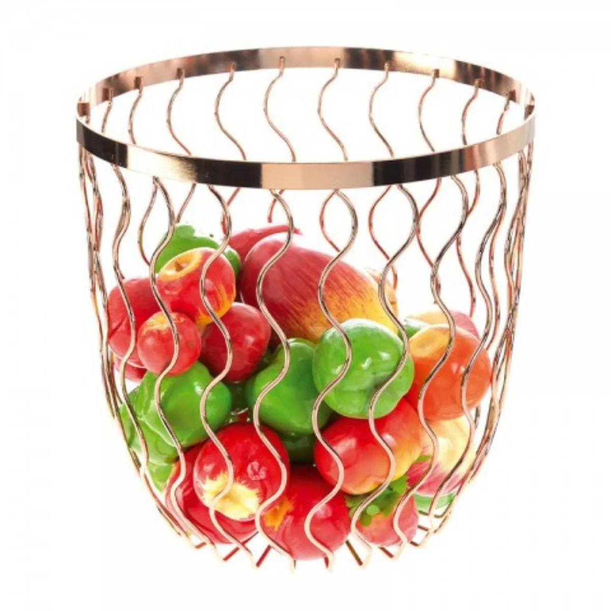 Groovy Tel Meyvelik Bakır Kaplama Ø25*H26cm - BRD-HW185-BAKIR Groovy Tel Meyvelik Bakır Kaplama Ø25*H26cm - BRD-HW185-BAKIR