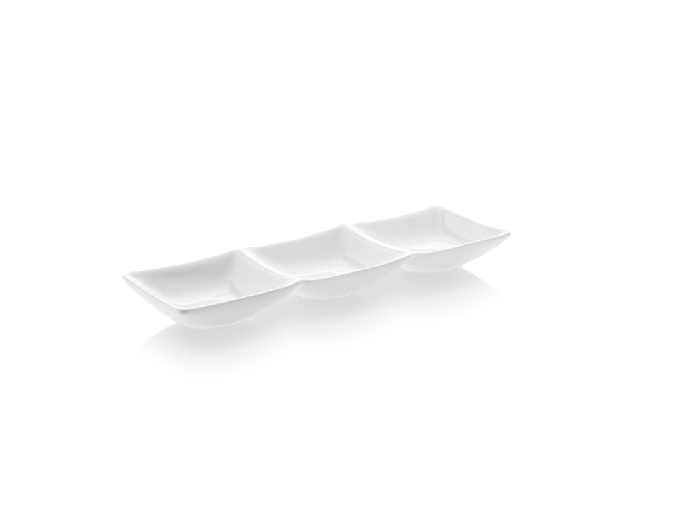 Güral Porselen Hong Kong 25x8 Cm 3 Lü Sos Tabağı Dekorsuz (GBSHKG25X8ST00)