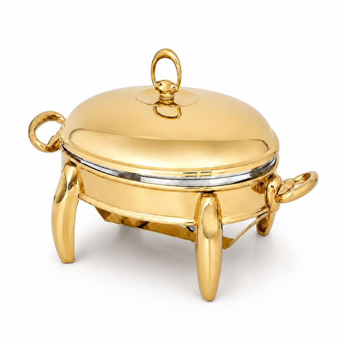 Güren 101000175 Mum Isıtıcılı Oval Servis Seti 3 Lt Gold