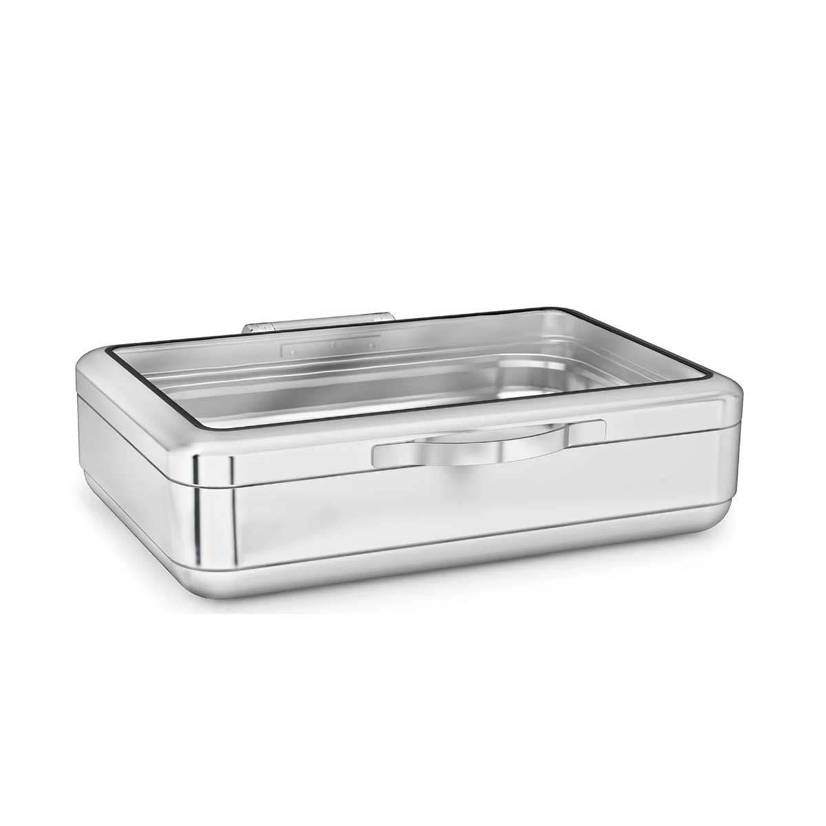 Güren Chafing Dish GN 1/1 Camlı Hidrolik Kapak (İndüksiyon Ocaklara Uygundur)
