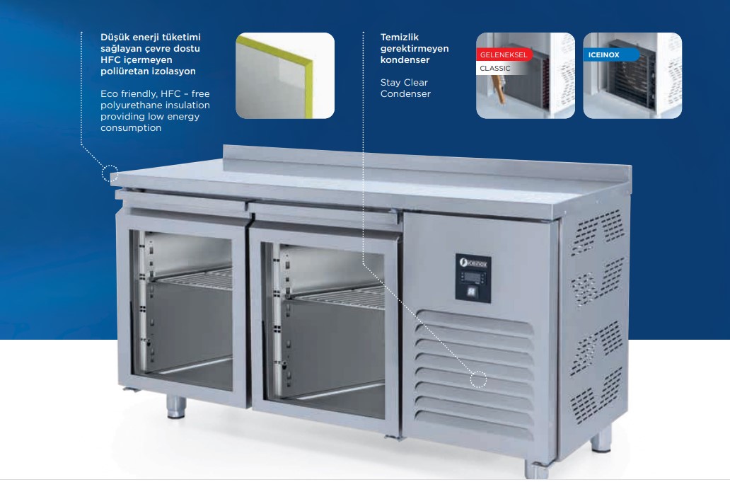 Iceinox Tezgah Tip Snack Buzdolabı 2 Cam Kapılı ( CTS 275 CR UG ) Iceinox Tezgah Tip Snack Buzdolabı 2 Cam Kapılı ( CTS 275 CR UG )