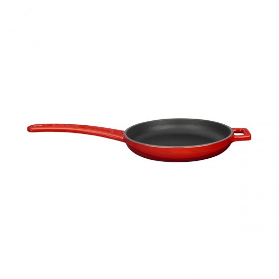 Lava Döküm Yuvarlak Kızartma Tavası Döküm Demir Yekpare Saplı Çap(Ø)16cm ( LV Y TV 16 K0 ) Kırmızı