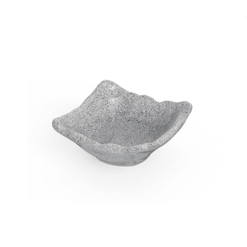 Külsan Grey Granit Terra Tekli Minimal Sosluk - 9*8,5 cm H: 3,9 cm ( 25109 )