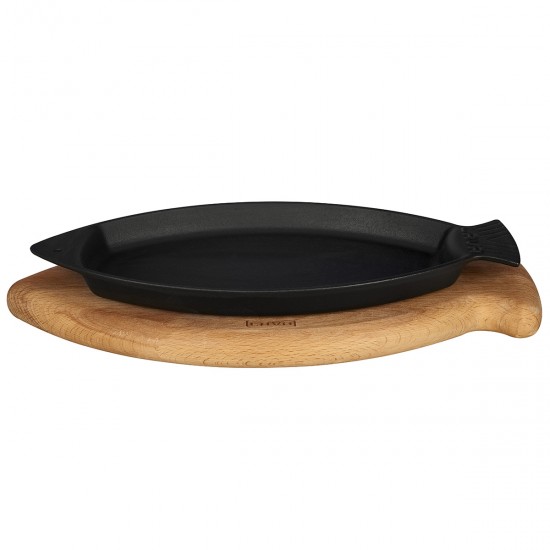 Lava Balık Tavası Ahşap Altlıklı 15x24CM kulplu ( LV ECO BT 1524 T8 K4 )