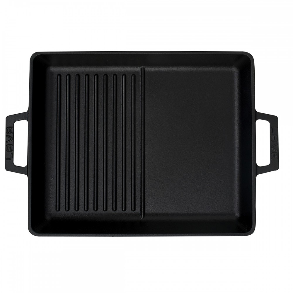 Lava Döküm Dikdörtgen Hibrit Izgara Tavası Döküm Demir Yekpare Çift Kulplu 26x32cm ( LV ECO GT 2632 T4 ) Lava Döküm Dikdörtgen Hibrit Izgara Tavası Döküm Demir Yekpare Çift Kulplu 26x32cm ( LV ECO GT 2632 T4 )