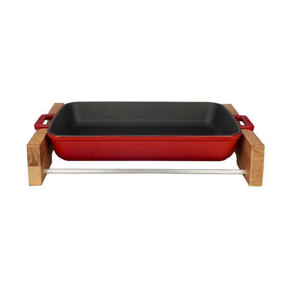 Lava Döküm Dikdörtgen Tepsi ve Ahşap Altlığı 22x30cm ( LV P TP 2230 K4 ) Lava Döküm Dikdörtgen Tepsi ve Ahşap Altlığı 22x30cm ( LV P TP 2230 K4 )