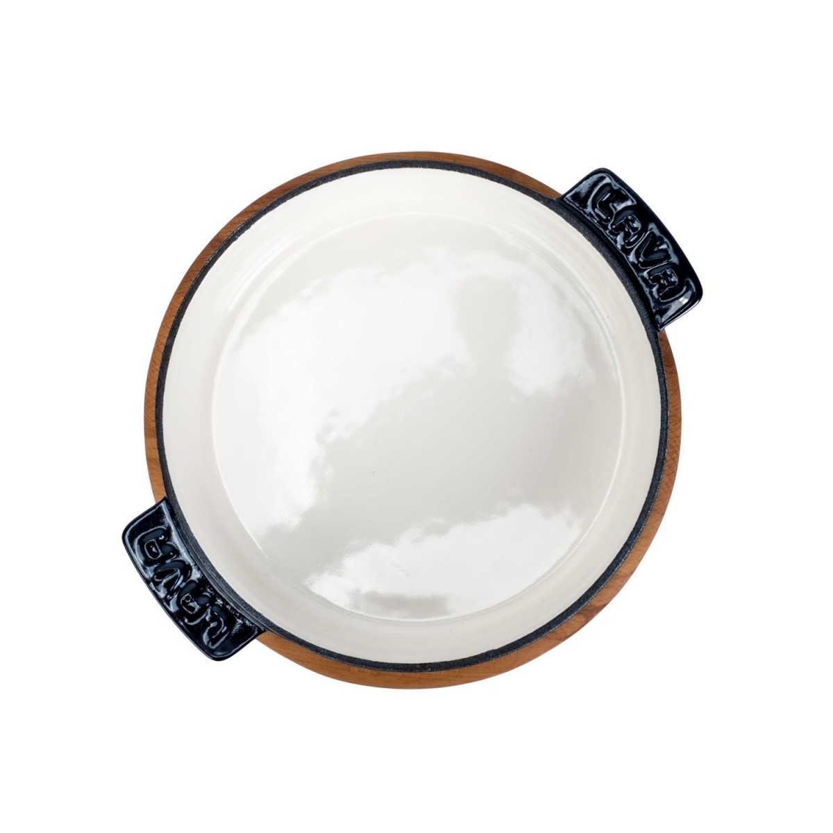 Lava Döküm Yuvarlak 14 cm Güveç Kabı ve Kayın Servis Ahşabı Lava Döküm Yuvarlak 14 cm Güveç Kabı ve Kayın Servis Ahşabı