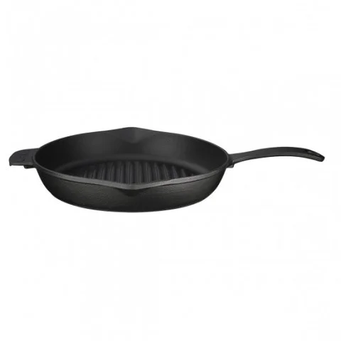 Lava Döküm Ø 28 cm Yuvarlak Izgara Tava Metal Saplı Taban Konkav 12 mm ( LV ECO Y GT 28 KNK )