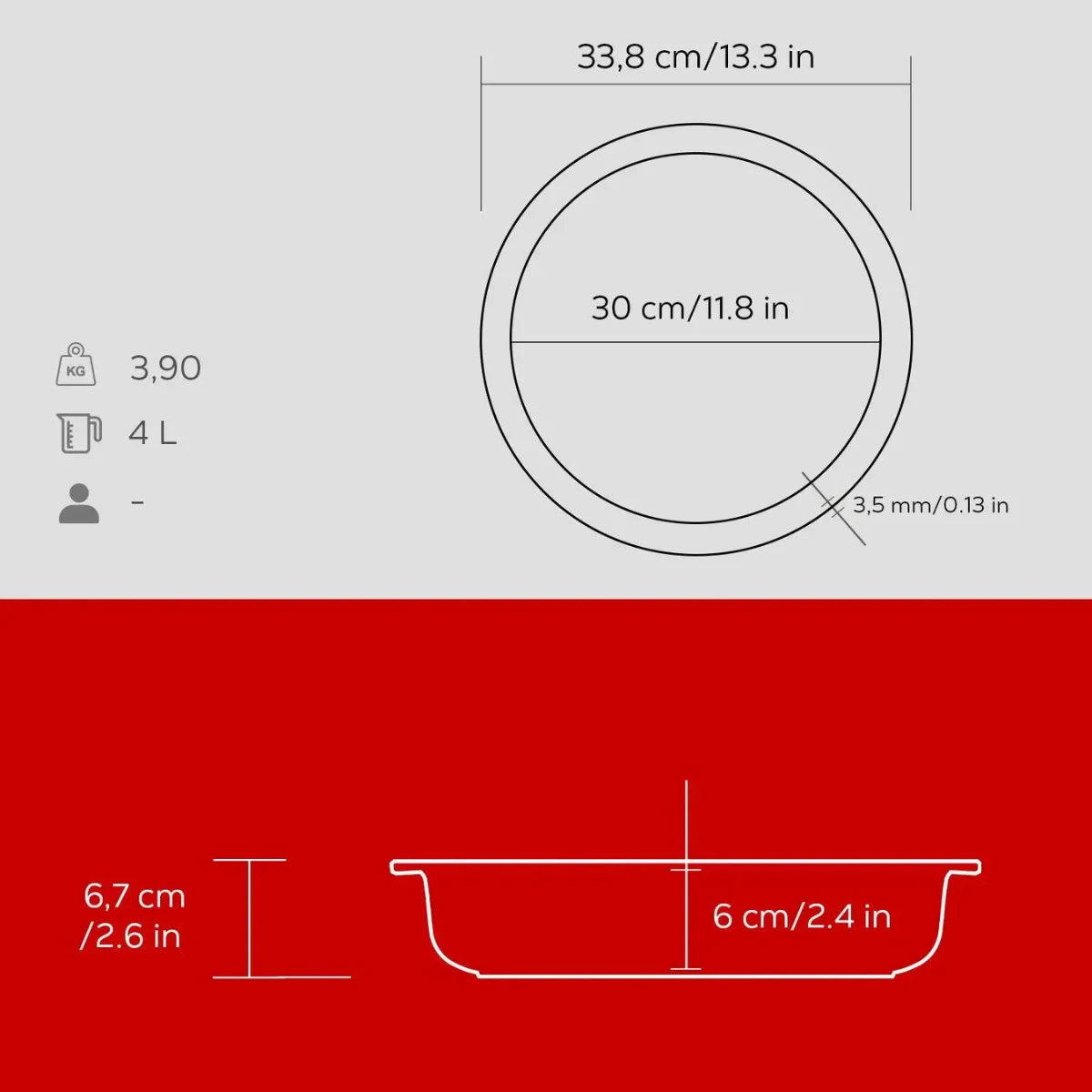 Lava LV KV Y 30 SB Döküm 30 cm Yuvarlak Gastronomi Küvet Lava LV KV Y 30 SB Döküm 30 cm Yuvarlak Gastronomi Küvet