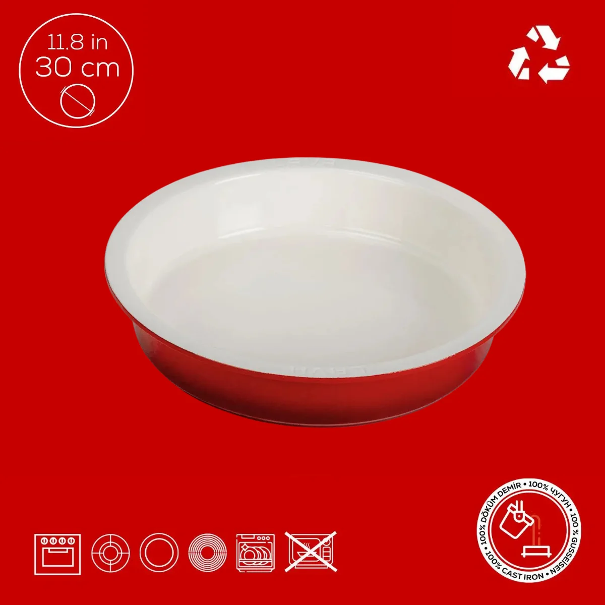 Lava LV KV Y 30 SB Döküm 30 cm Yuvarlak Gastronomi Küvet Lava LV KV Y 30 SB Döküm 30 cm Yuvarlak Gastronomi Küvet