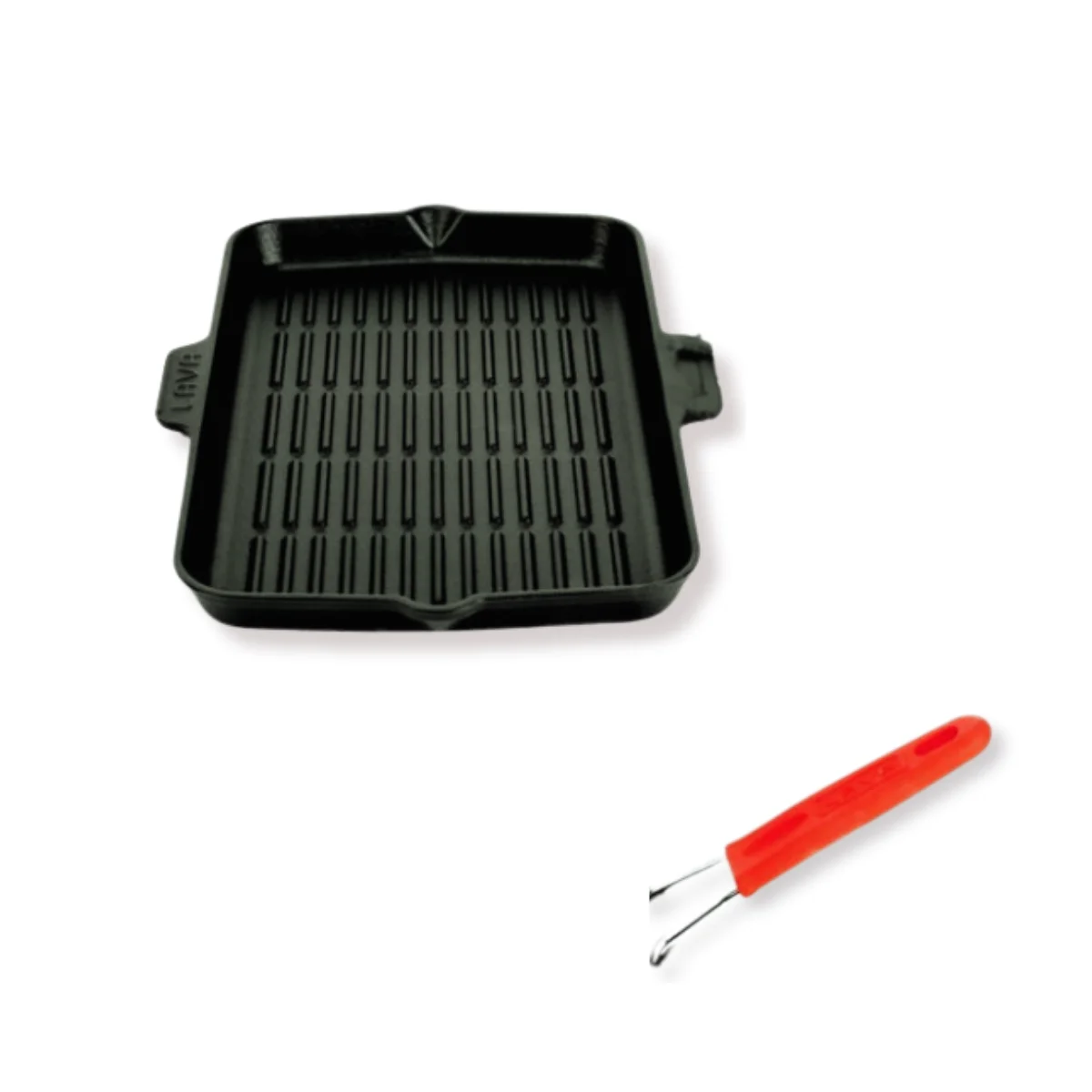 Lava Silikon Tel Saplı Izgara Tavası - Dikdörtgen 21*36 cm