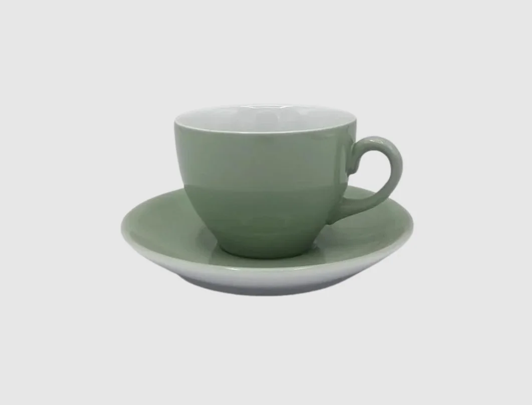 Lima  Çay Fincanı Tabaklı Pistole Boyalı Çağla Yeşili Lima  Çay Fincanı Tabaklı Pistole Boyalı Çağla Yeşili