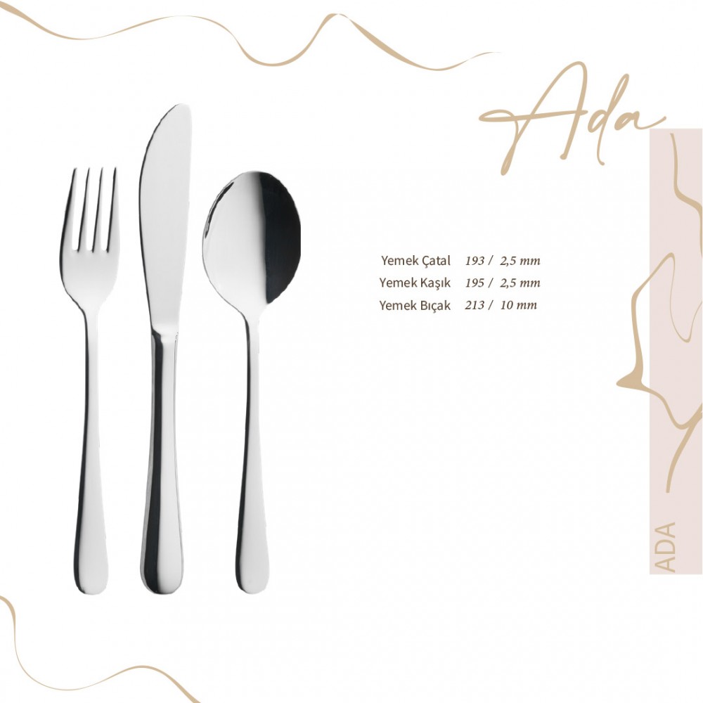 Lugga Ada 30 Parça 6 Kişilik Çatal Kaşık Seti - Bıçaksız - ( LGG-ADA-2030 ) Lugga Ada 30 Parça 6 Kişilik Çatal Kaşık Seti - Bıçaksız - ( LGG-ADA-2030 )