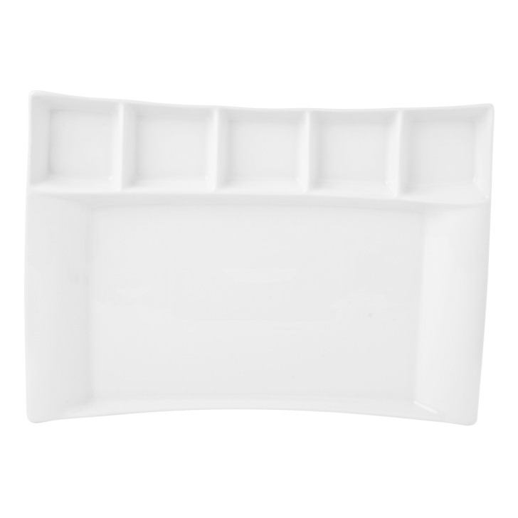 Mılano 32x23 Cm. 5 Bölmeli Servıs Tabağı Dekorsuz
