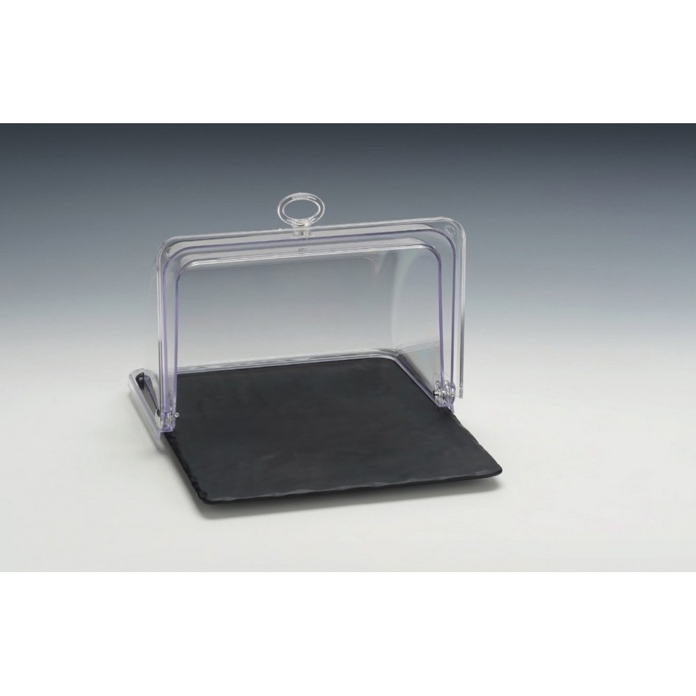 Melamin altlı Polikarbonat Roll Top Kapaklı Muhafaza Kabı 32 X 26 X H: 20 CM GN 1/2 (ZCP 767) Siyah