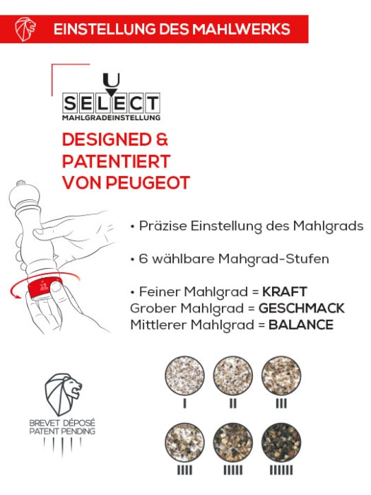 Peugeot Paris U Karabiber Tuz Değirmeni Naturel 2'li 18 cm ( PEU-097SCR223386 )