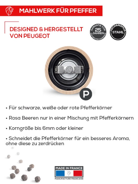Peugeot Paris U Karabiber Tuz Değirmeni Naturel 2'li 18 cm ( PEU-097SCR223386 )