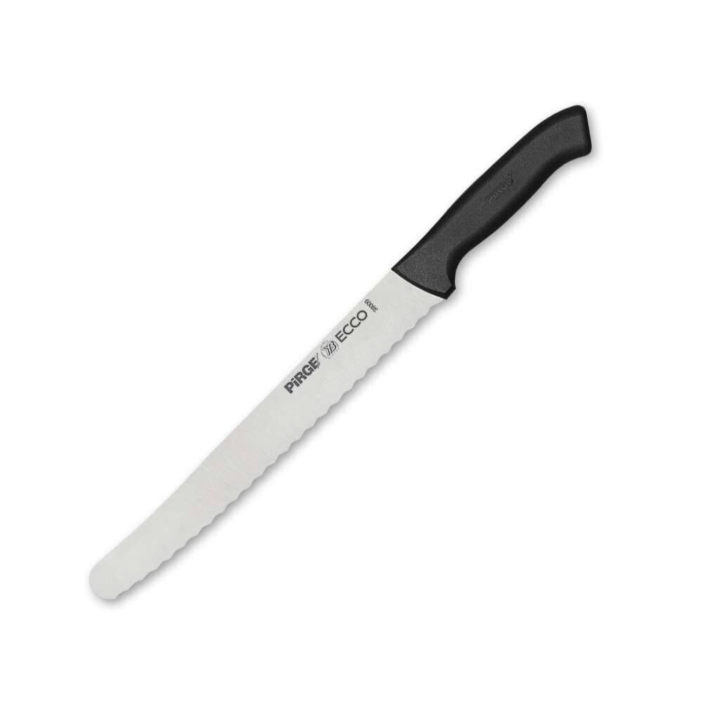 Pirge Ecco Ekmek Bıçağı Geniş Pro - Dalgalı Dişli 22,5 cm ( 38009 ) Siyah