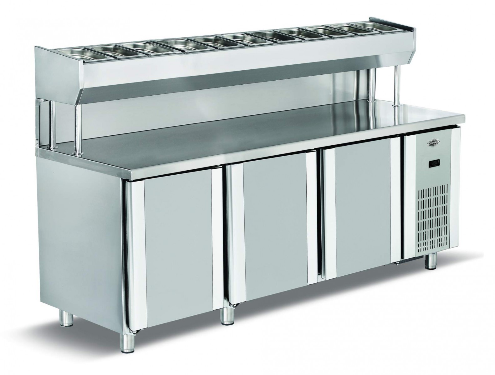 Empero Pizza Salata Hazırlık Buzdolabı 3 Kapılı 200*80*85/h:135 cm (EMP.200.80.01-PSY)