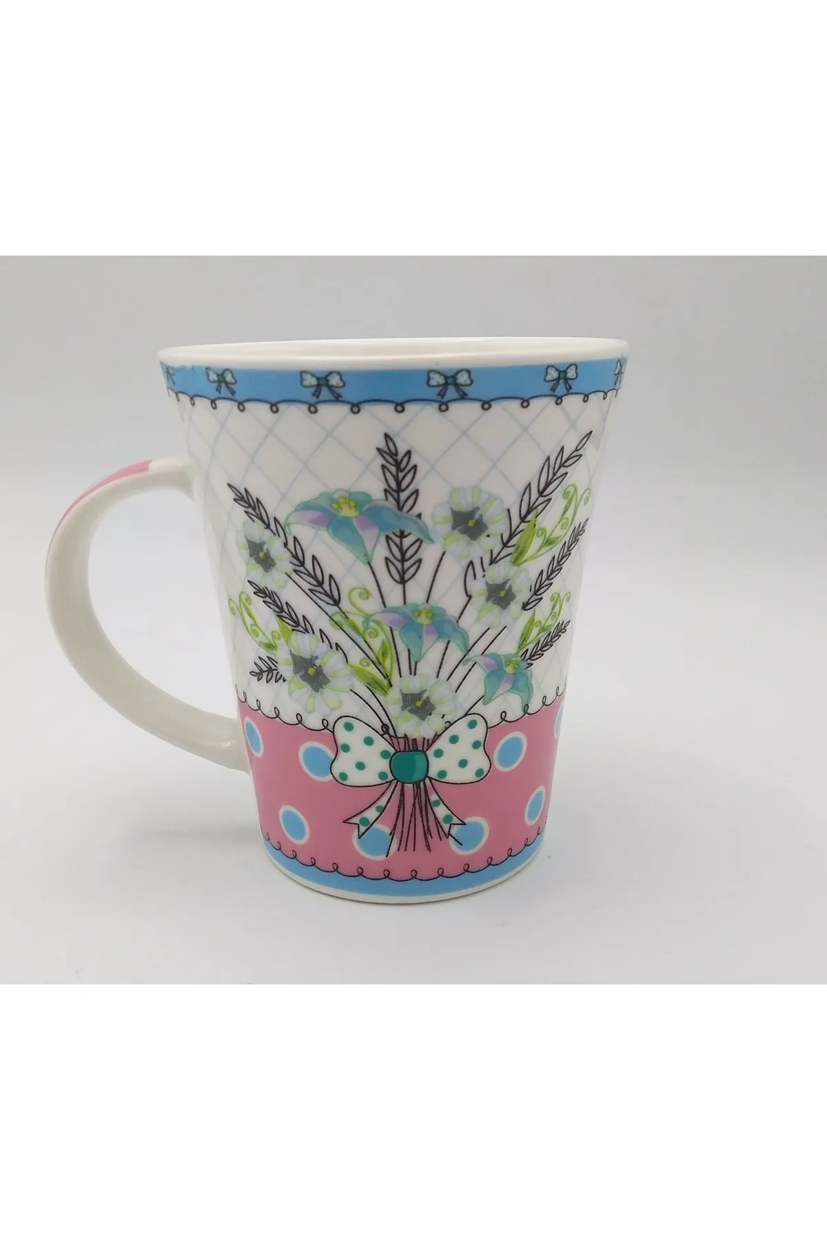 Porselen Mug Bardak Desenli (Tekli)