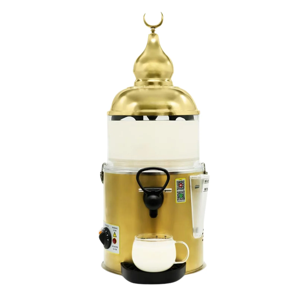 Samixir SC.05 Panoramik Sıcak Çikolata ve Salep Makinesi, 5 L, Gold ( Pirinç Alem Kapaklı )