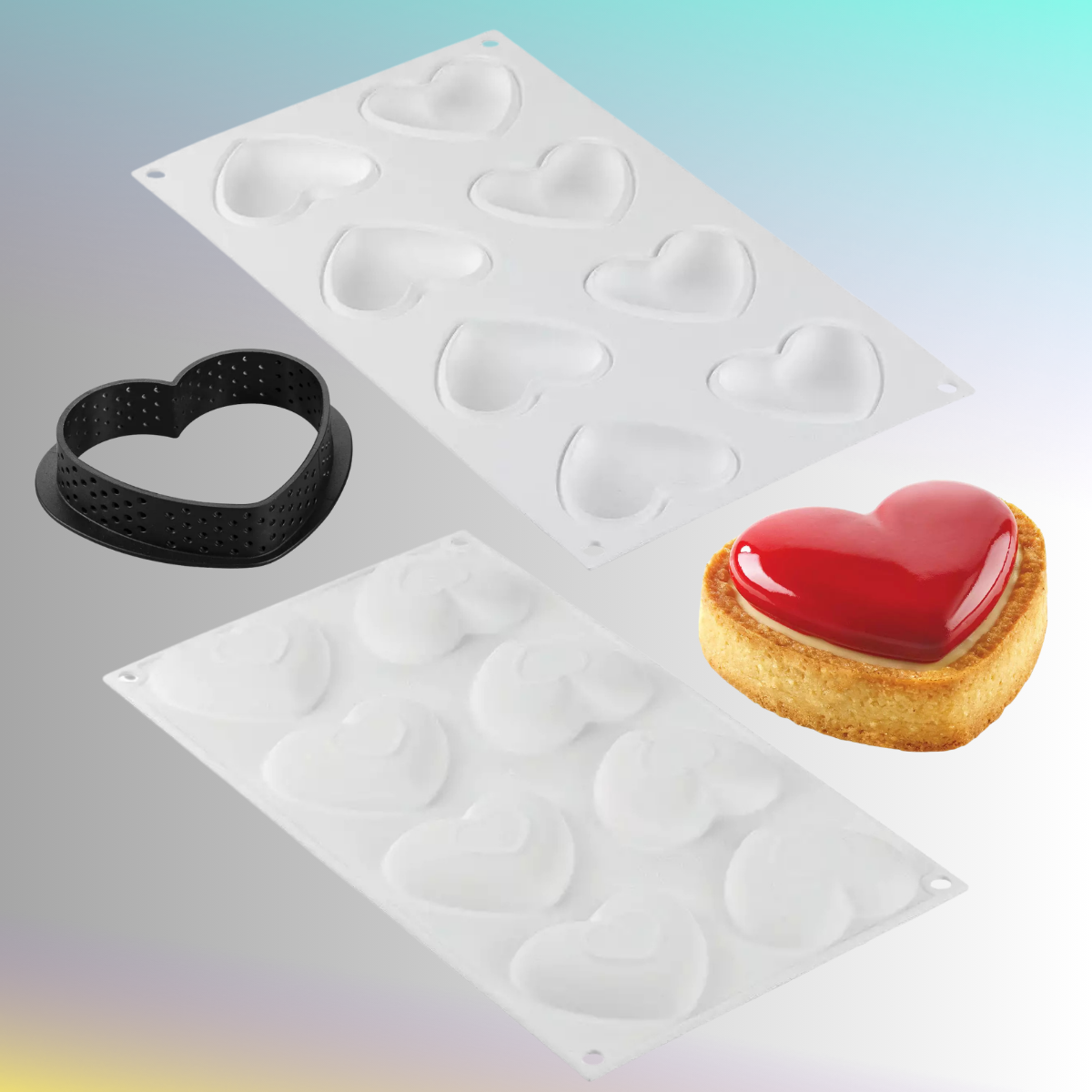 Silikomart Kit Tarte Ring Amore 80 x 70 mm (25.317.87.0065)